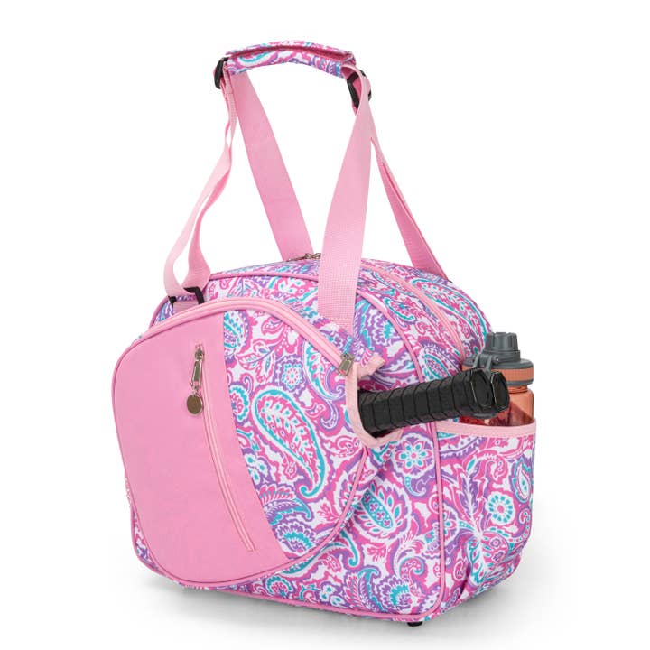 Pickleball Bag - Pink Paisley Pattern- Pickleball Tote for wholesale by Born to Rally
