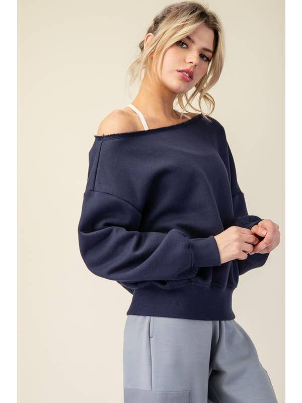 Sunday Morning – wholesale Sweatshirt – Women's – T6899PL37 PLUS SIZE OFF SHOULDER FRENCH TERRY FLEECE TOP3