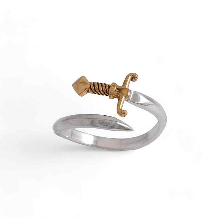 Nina Designs - Wholesale Cocktail/Statement Ring - Mixed Metal Sword Bypass Ring