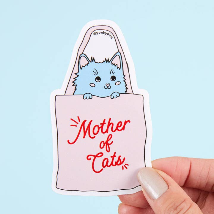 Mother Of Cats Vinyl Sticker for wholesale by Punky Pins