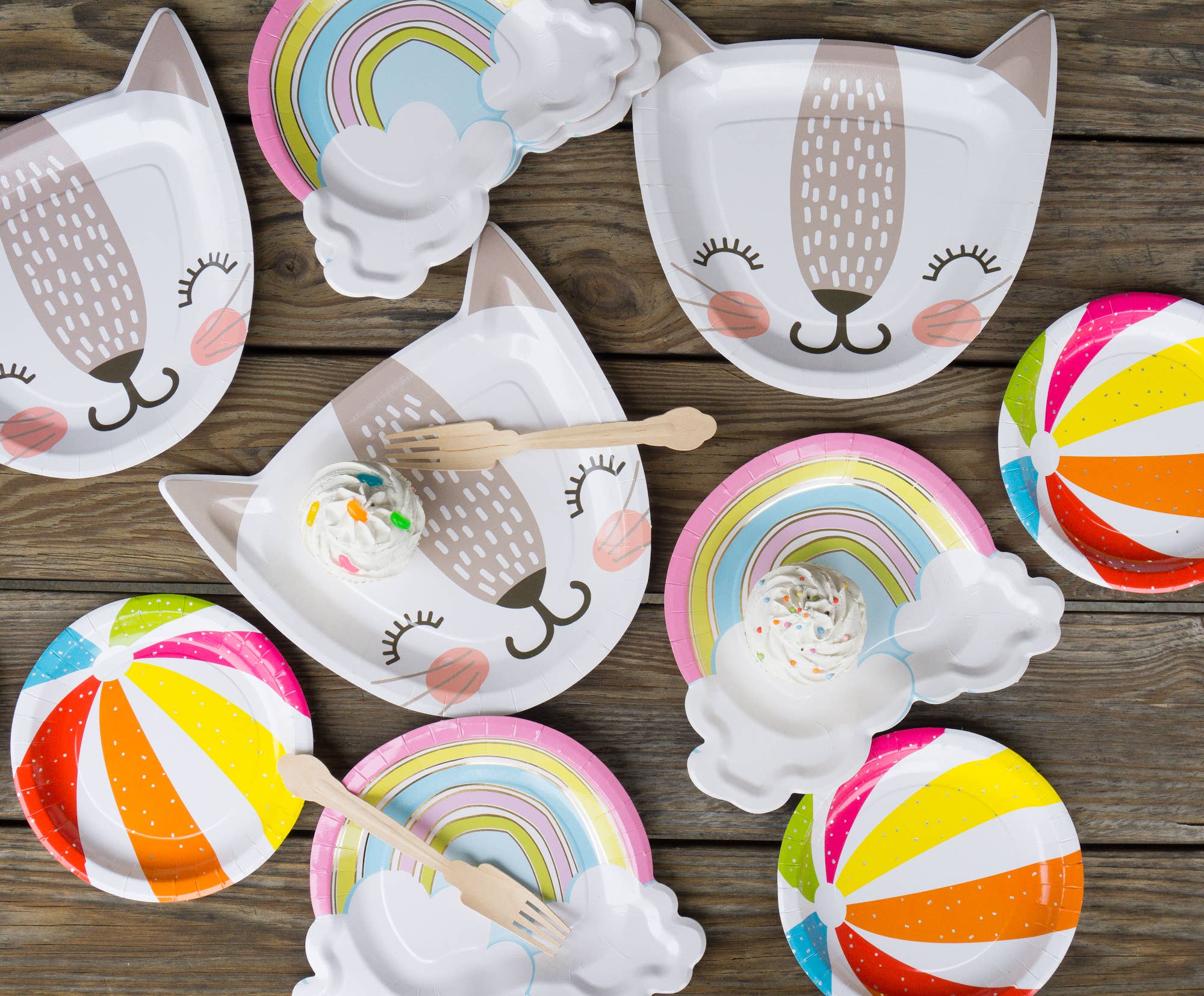 Party Partners - Wholesale Disposable Plate - Rainbow Dessert Plates6