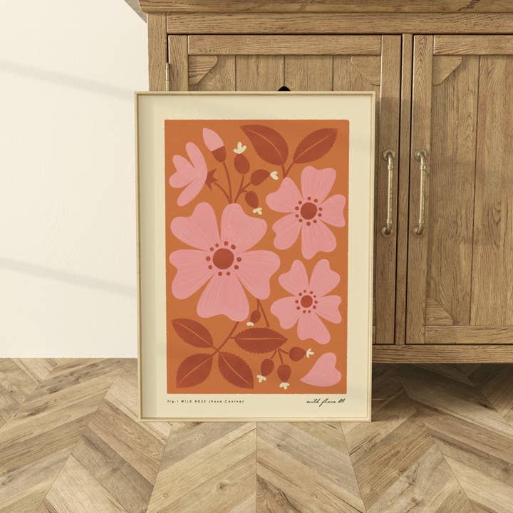 Bird & Co Studio - Wholesale Art print - Wild Rose | Modern-Retro Wildflower Art Print | Wall Decor1