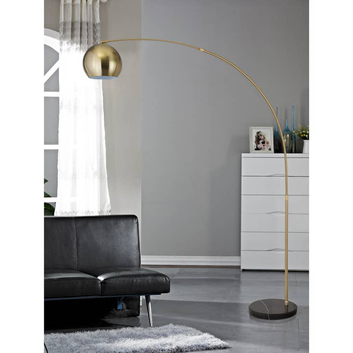 FC Design - Wholesale Floor Lamp - Brass Gold Metal Dome Shade Standing Adjustable Floor Lamp5