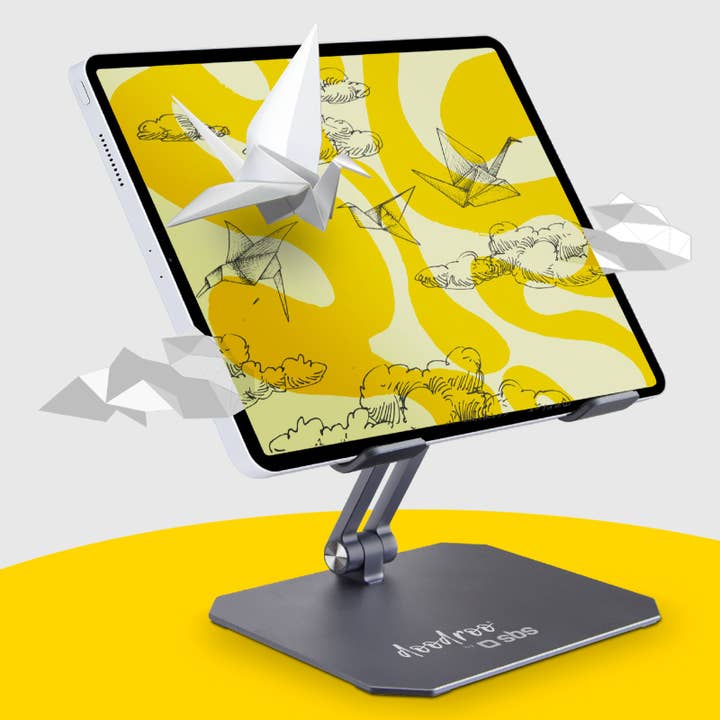 Soporte metálico plegable y ajustable para iPad y tableta para venta al por mayor de doodroo