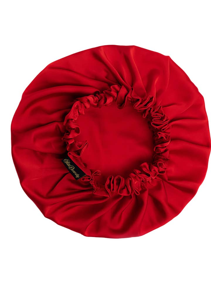 Silk Bonnet/Hair Turban/Sleep Bonnet - Red for wholesale by Silk Diversity