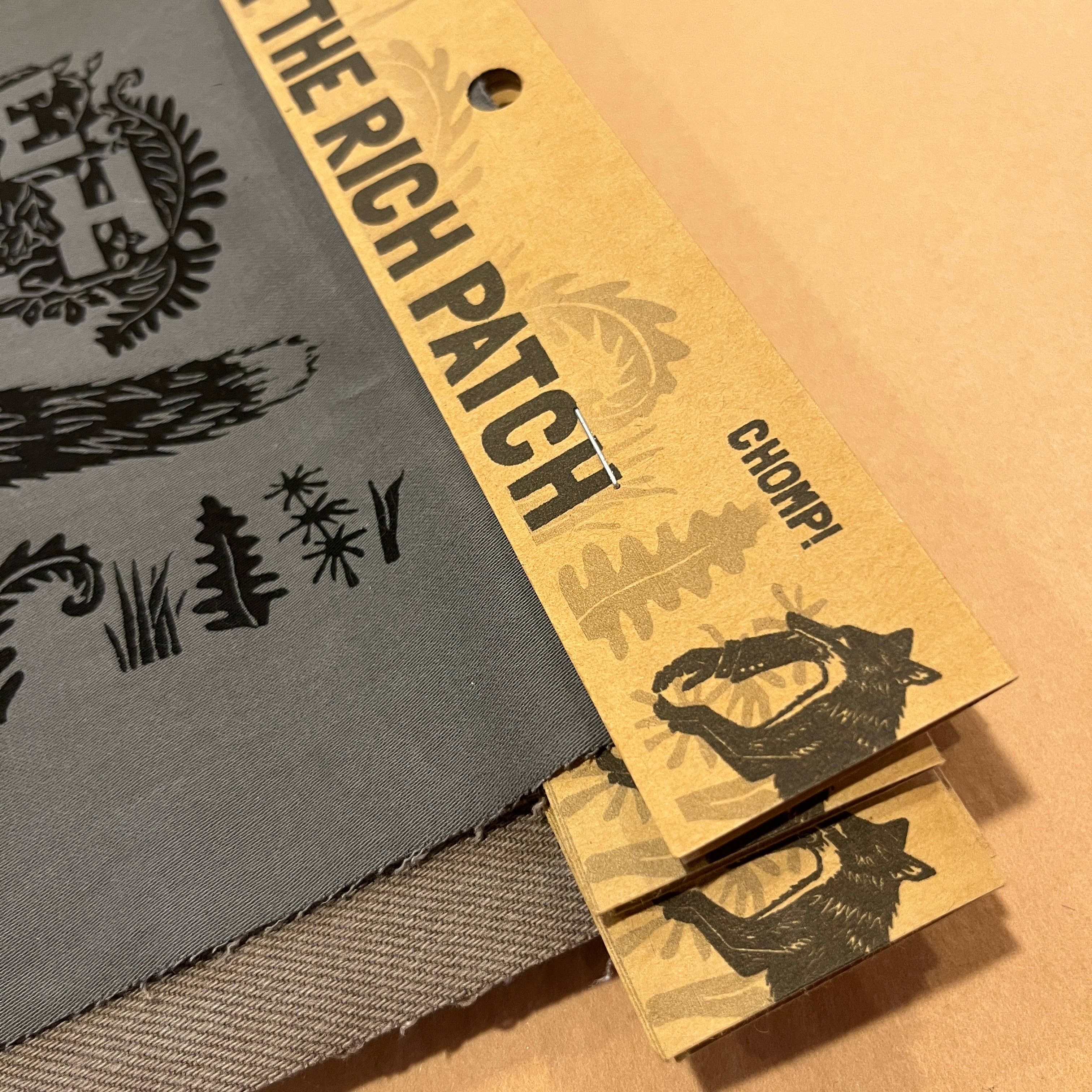 Critter Butts - Wholesale Patch - Eat The Rich Patch - Screen print on thrifted denim1