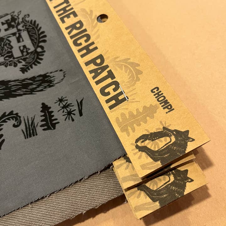 Critter Butts - Wholesale Patch - Eat The Rich Patch - Screen print on thrifted denim1