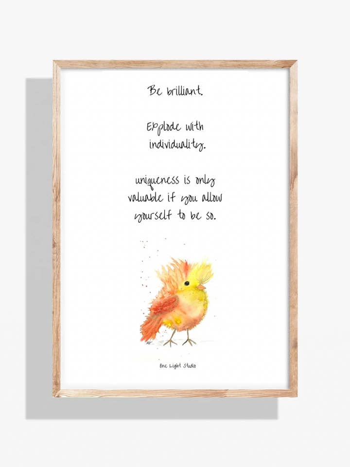 "Be Brilliant" Print for wholesale by One Light Studio