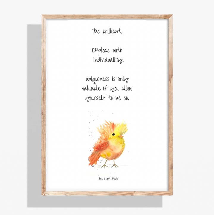 One Light Studio - Wholesale Art Print - "Be Brilliant" Print0