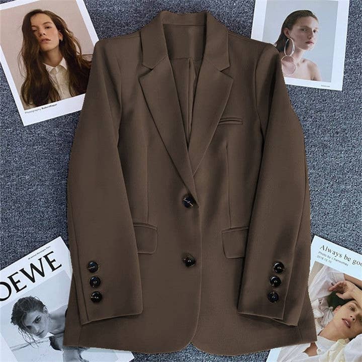 Sheer Trend - Wholesale Blazer - Women's - Solid Color Minimalist Stylish Versatile Blazer