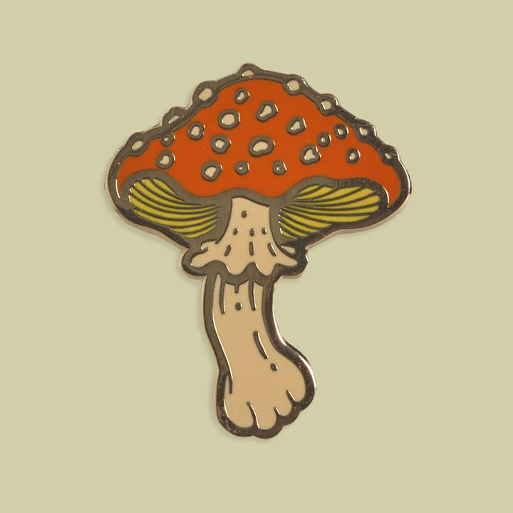 Enamel Pin: Mushroom for wholesale by Mustard Beetle