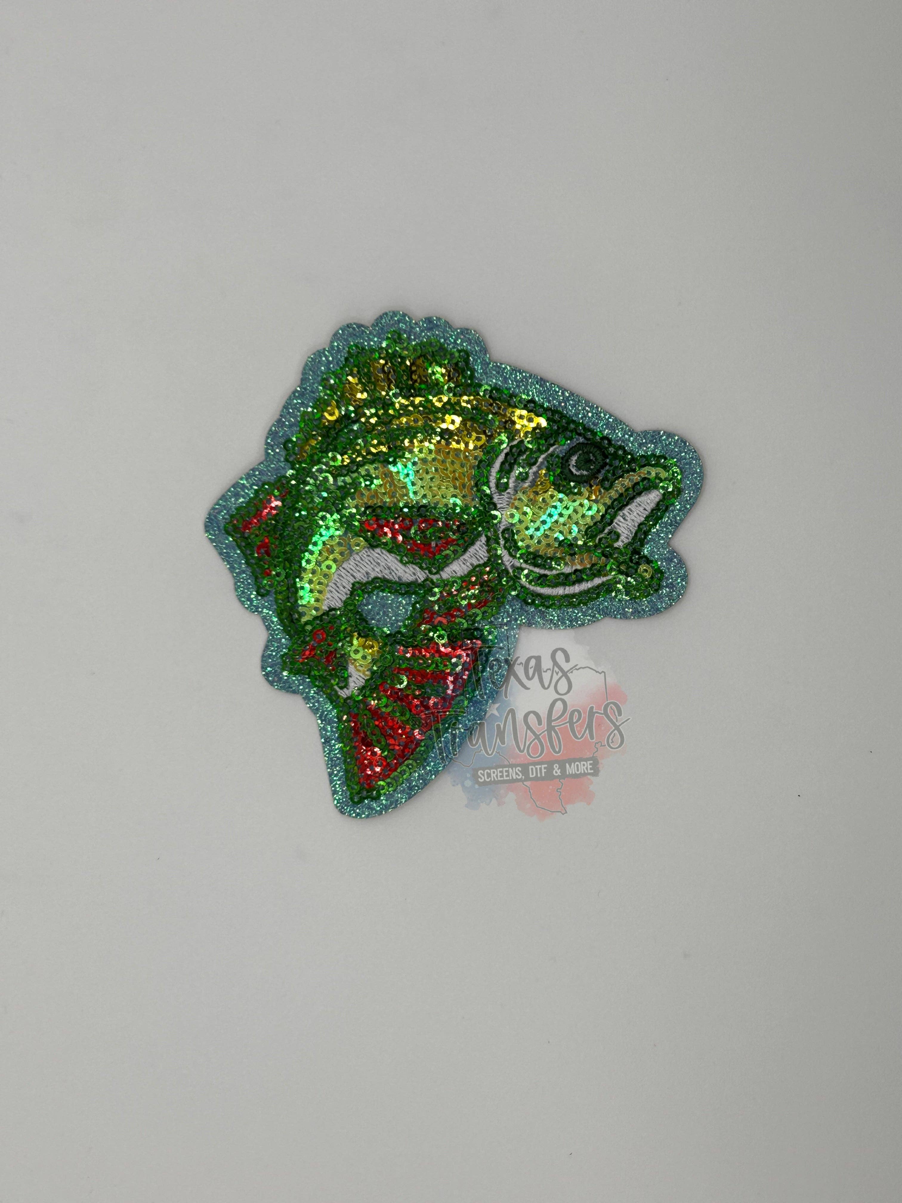 Texas Transfers - Wholesale Patch - Sequin/Glitter Fish (Multiple Options) Iron-On PATCH1