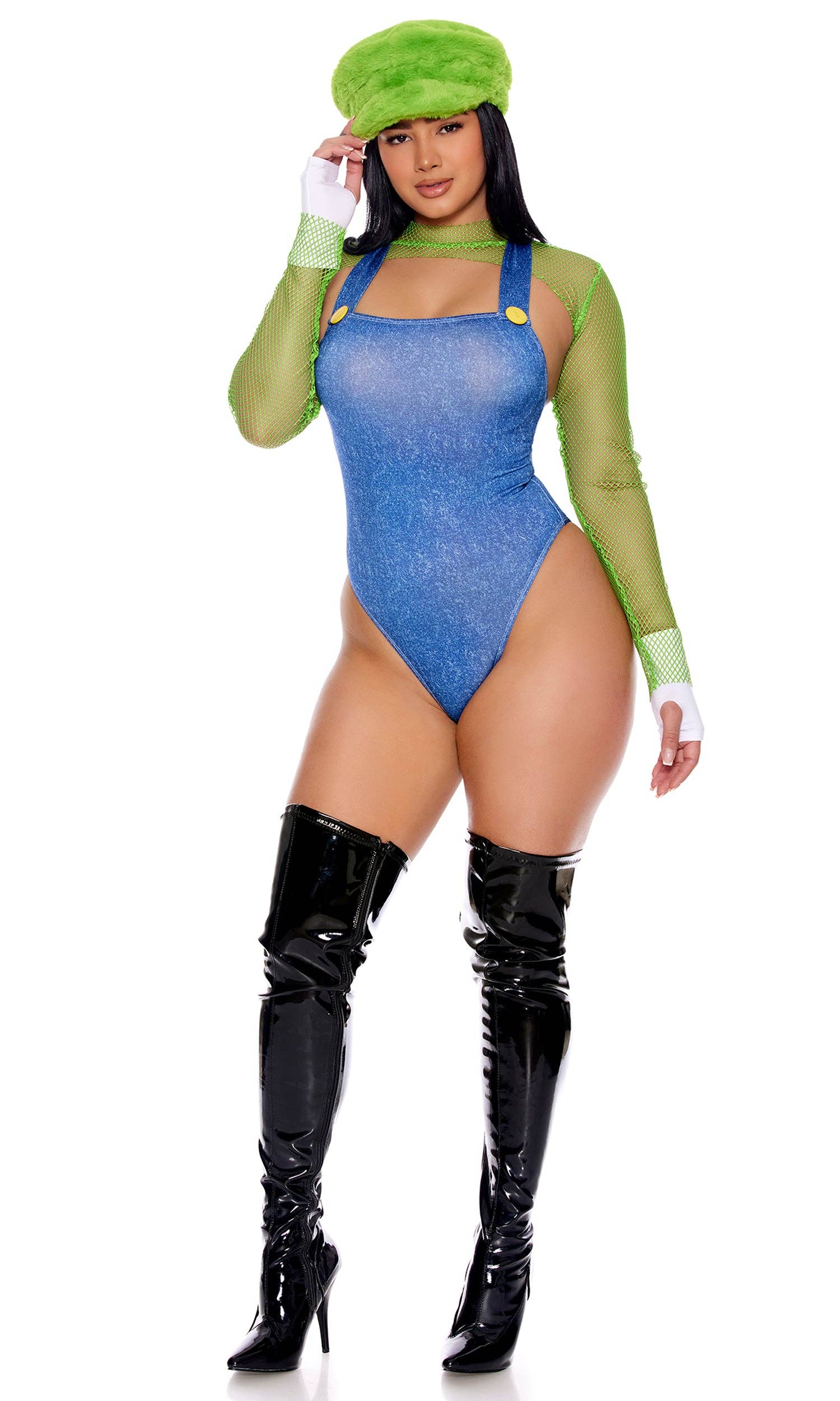 Green Level Up Sexy Video Game Character Costume for wholesale on Faire3