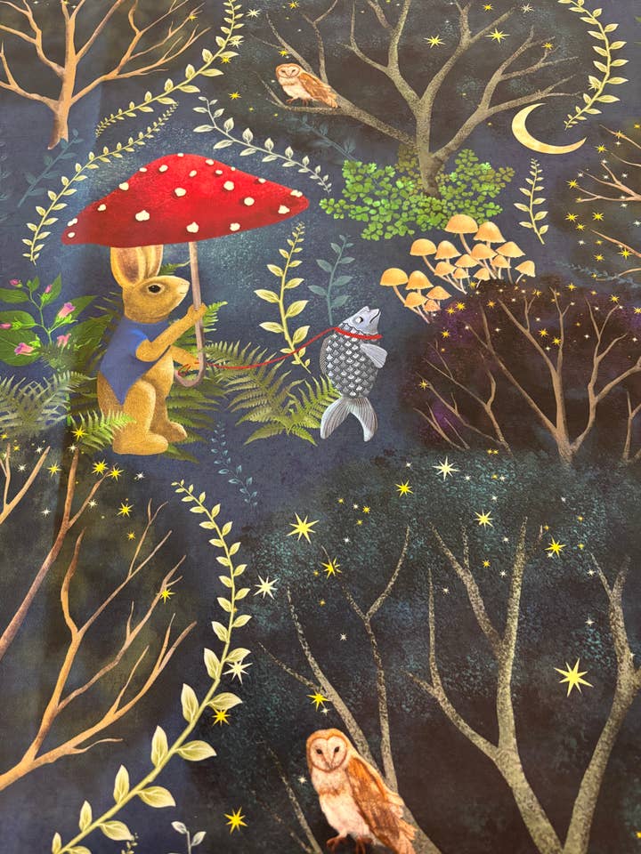 Mr. Rabbit Walking his Fish for wholesale by PillowSak