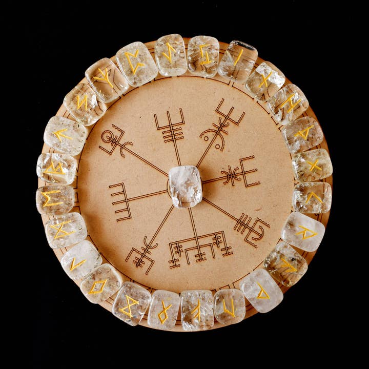 Soothing Crystals - Wholesale Spiritual Stone/Crystal - Futhark Rune Set| Clear Quartz | Rune Stones| Runic Crystals3