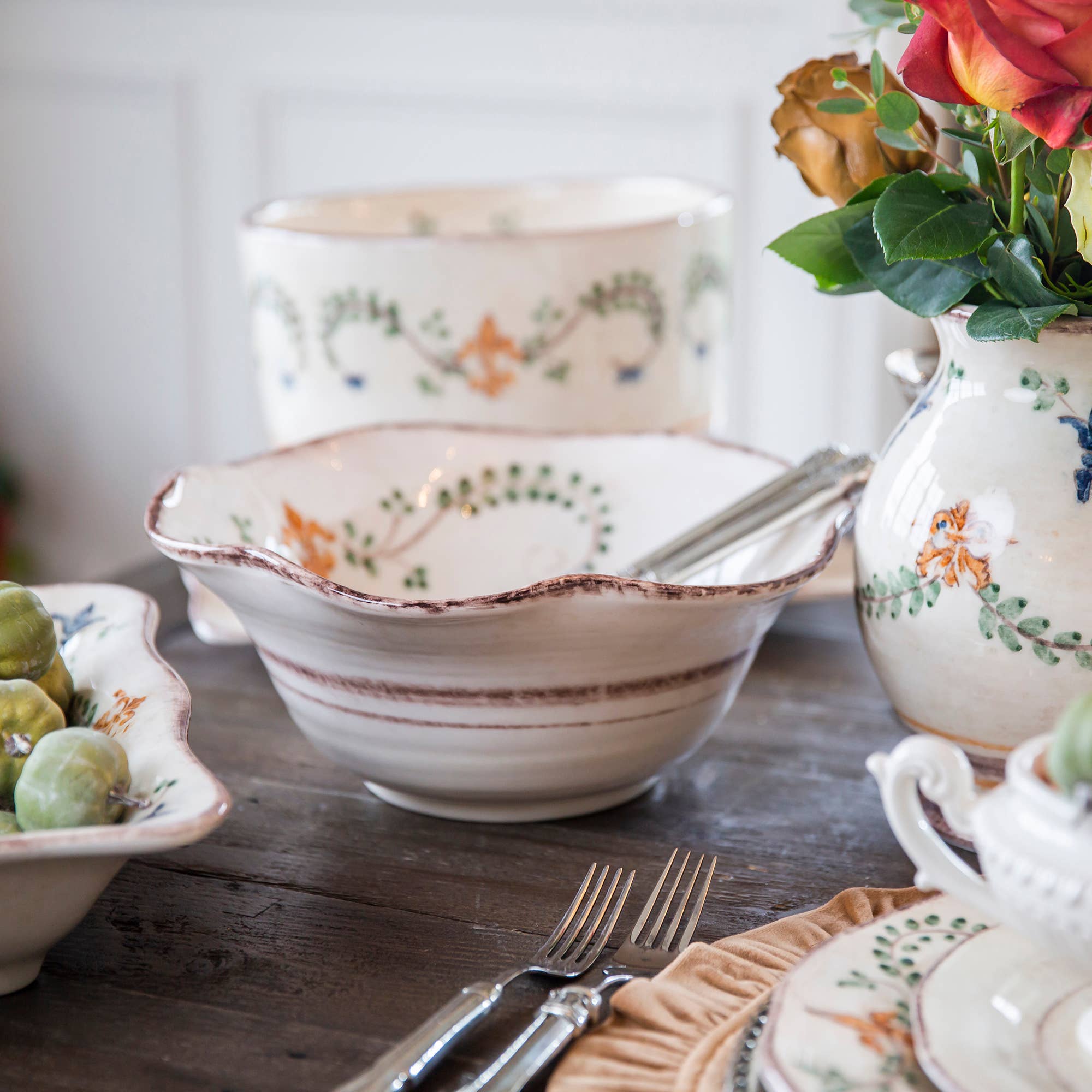 Arte Italica & Crown Linen Designs - Venta al por mayor Bol de mesa - Ensaladera Medici2