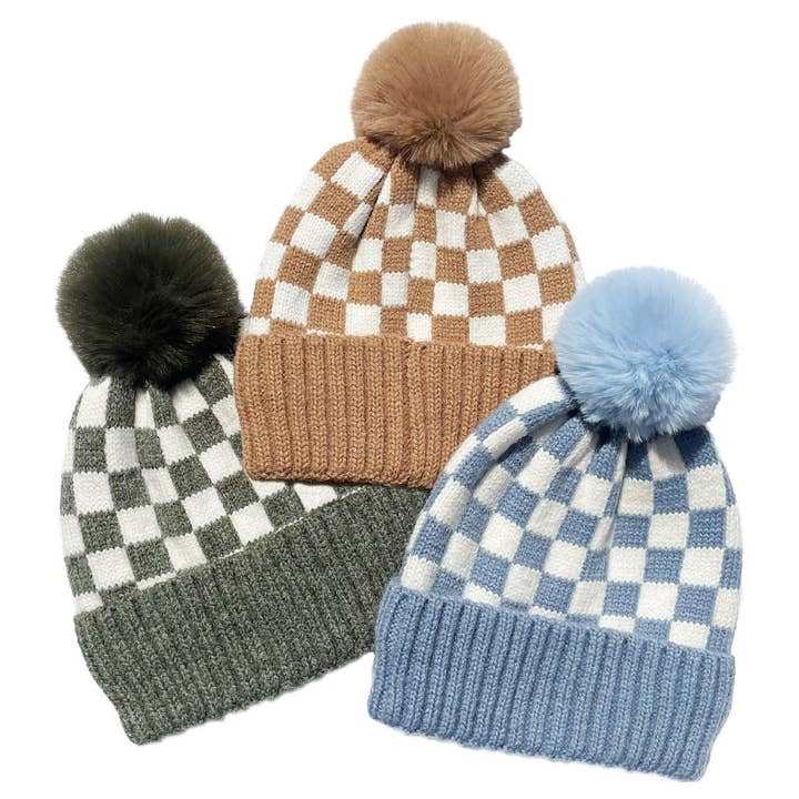 Bubu - Vente Bonnet – enfant - BONNET À MOTIF À CARREAUX - CAMEL6