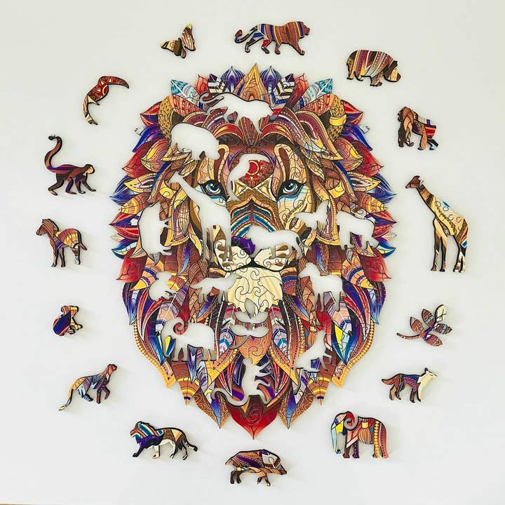 Lubiwood - Wholesale Puzzle - Adult - Mighty Lion Jigsaw A4 Premium Box6