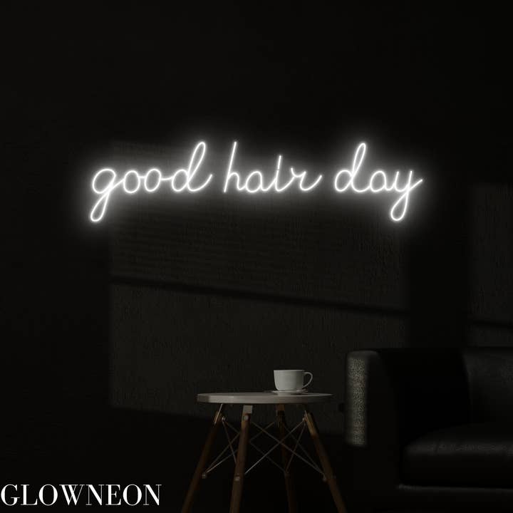 Sinal de Néon de Bom Dia de Cabeleireiro, Sinal Led para Salão de Cabeleireiro, Decoração Barbeiro por atacado de Glow Neon