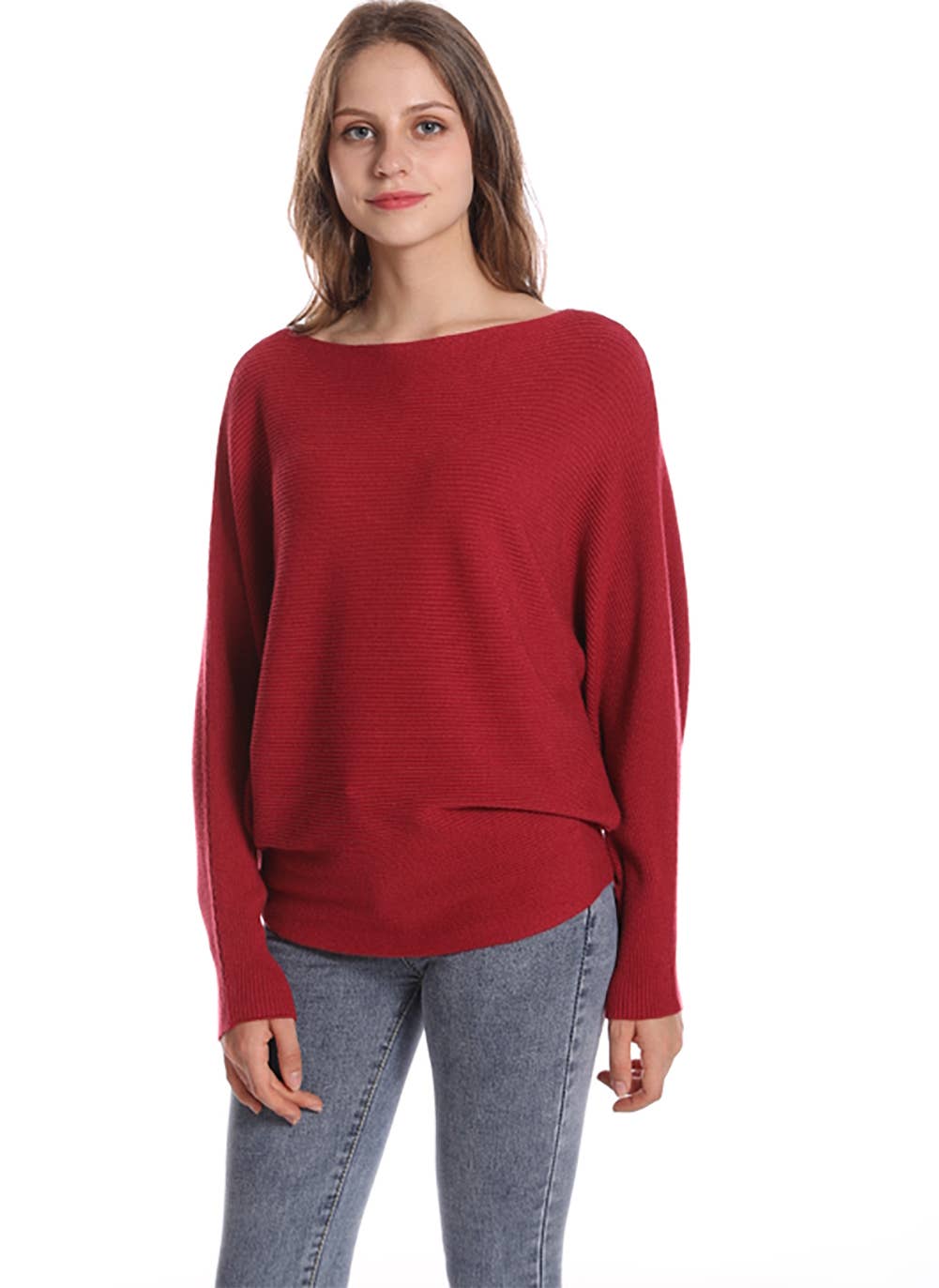 Fennco Styles – wholesale Knitted jumper – Women′s – Boat Neck Batwing Sleeve Knit Soft Sweater16