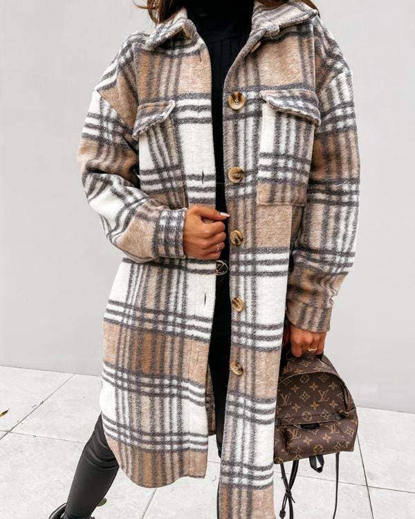 Fashion Combination – wholesale Jacket – Women's – street style plaid coat, must-have outerwear2