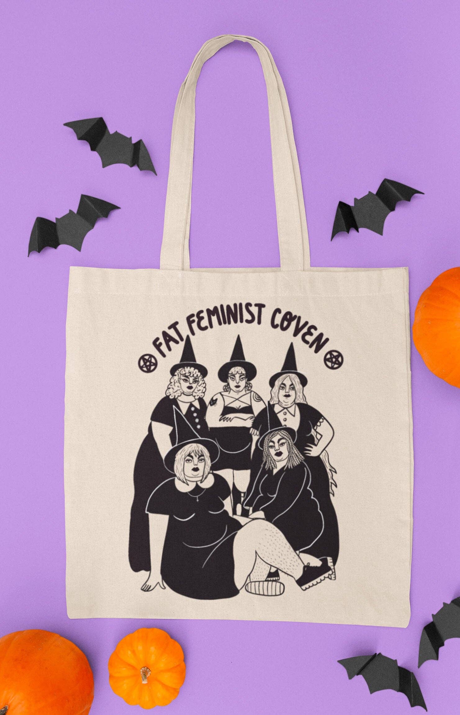 Natural Tote bag - Fat feminist coven for wholesale on Faire0