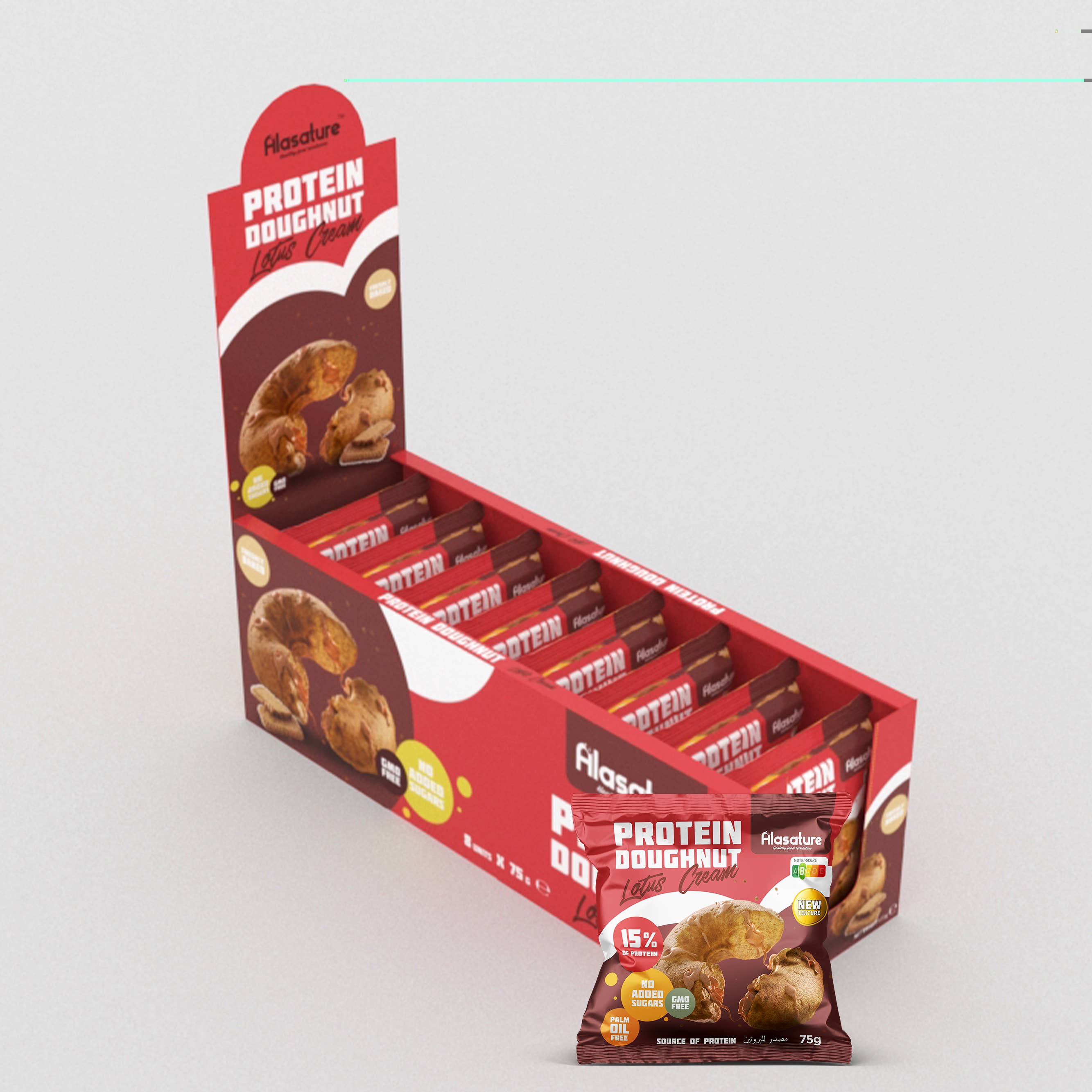 Alasature / Elmafood Iberica SL – wholesale Kakor – Doughnut Lotus Cream - Proteinfylld Kraptårta med Speculooskräm4