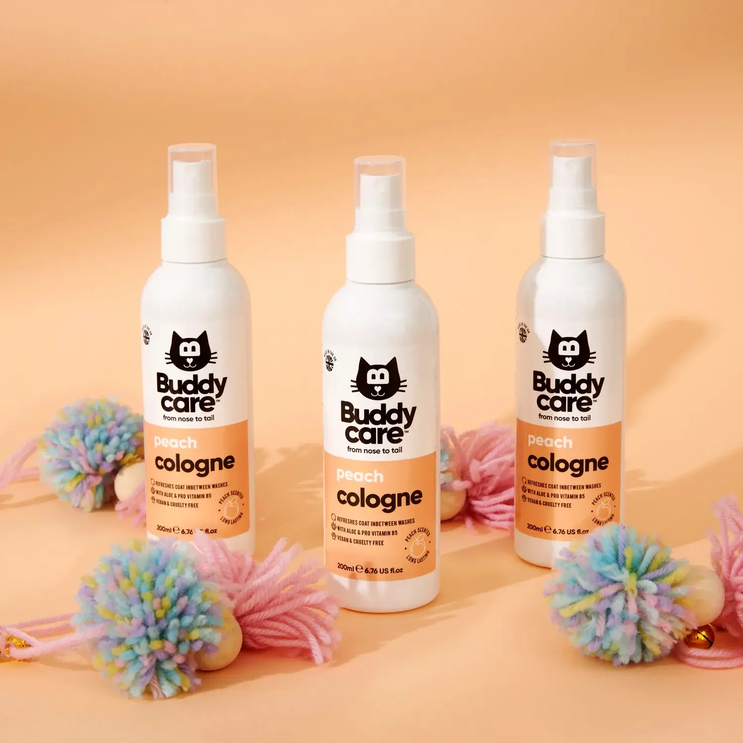 Buddycare – wholesale Pet deodorising spray – Buddycare Cat Cologne - Peach - 200ml / 6.76 fl oz2