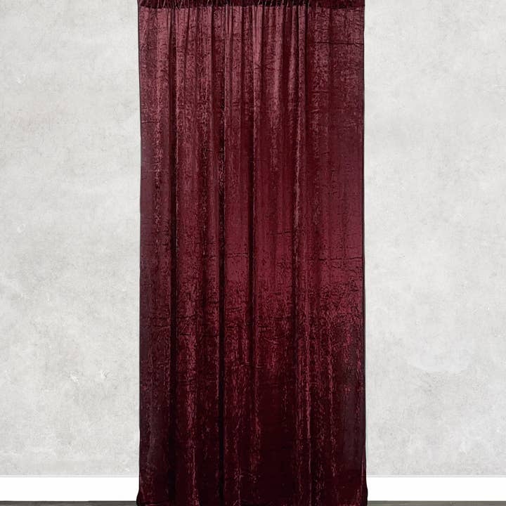 YOUR CHAIR COVERS - Wholesale Curtain - Velvet 12 ft x 60 Inch Drape with 4 Inch Pocket Burgundy