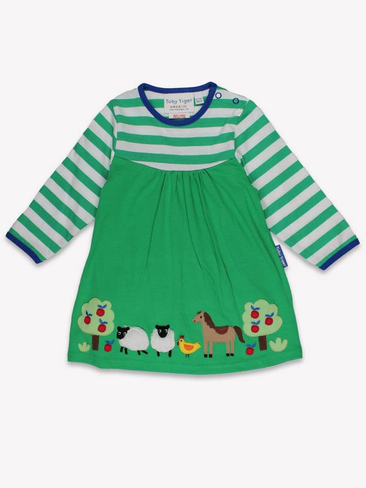 Organic Hillside Applique T-shirt Dress for wholesale by Toby Tiger