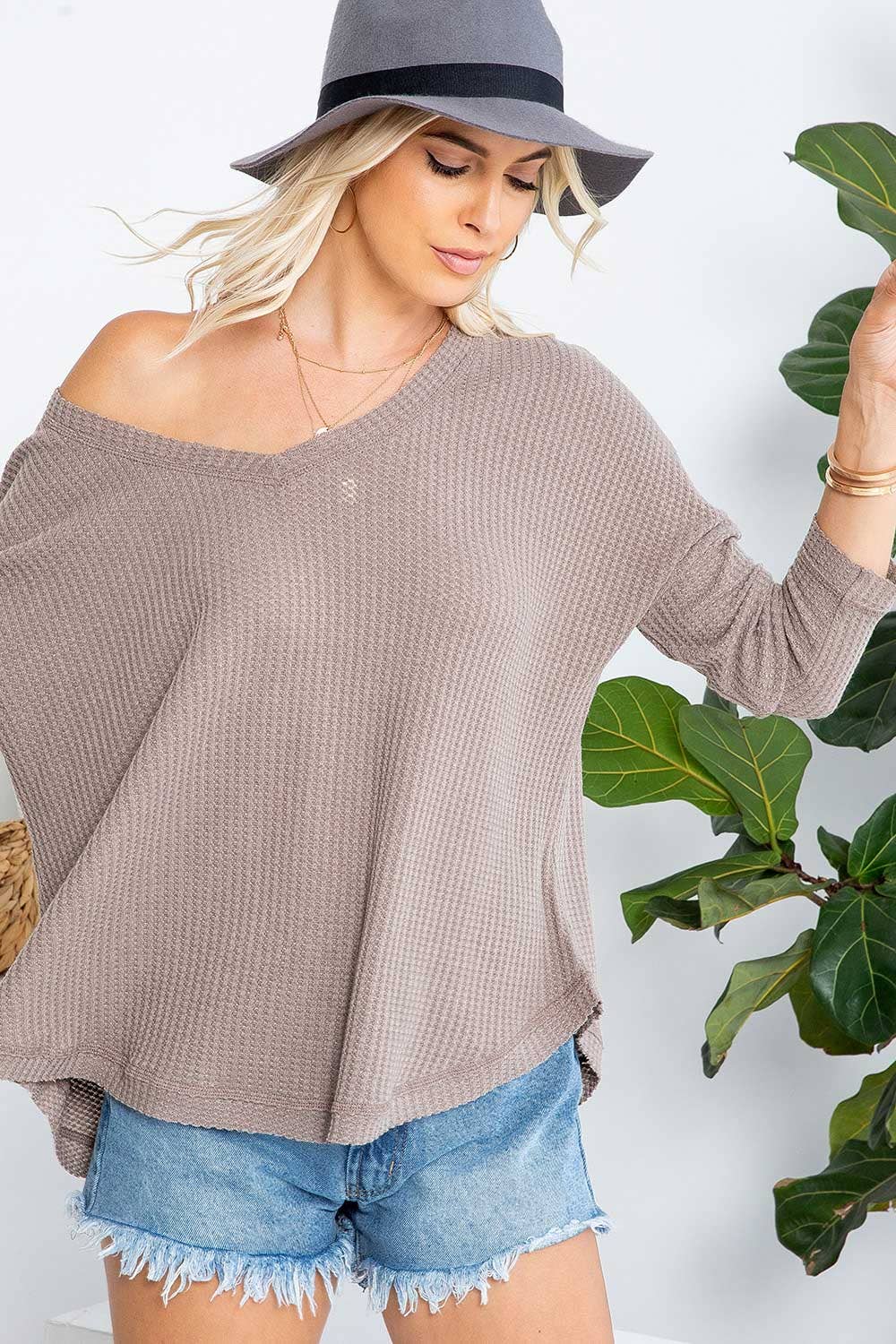 Sweet Lovely by Jen - Vente Haut en maille – femme - SW277 COL V MANCHES LONGUES DOLMAN37