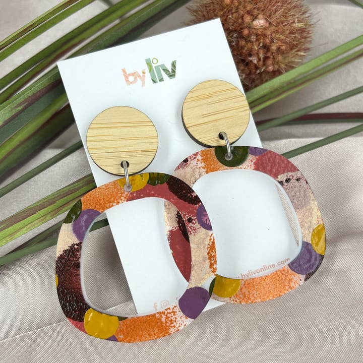 Passeggiata nella Foresta Pluviale - Orecchini Pendenti Astratti per la vendita all'ingrosso da parte di By Liv