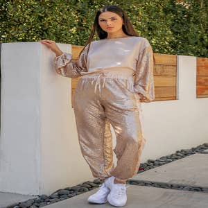 Purchase Wholesale sequin joggers. Free Returns & Net 60 Terms on Faire