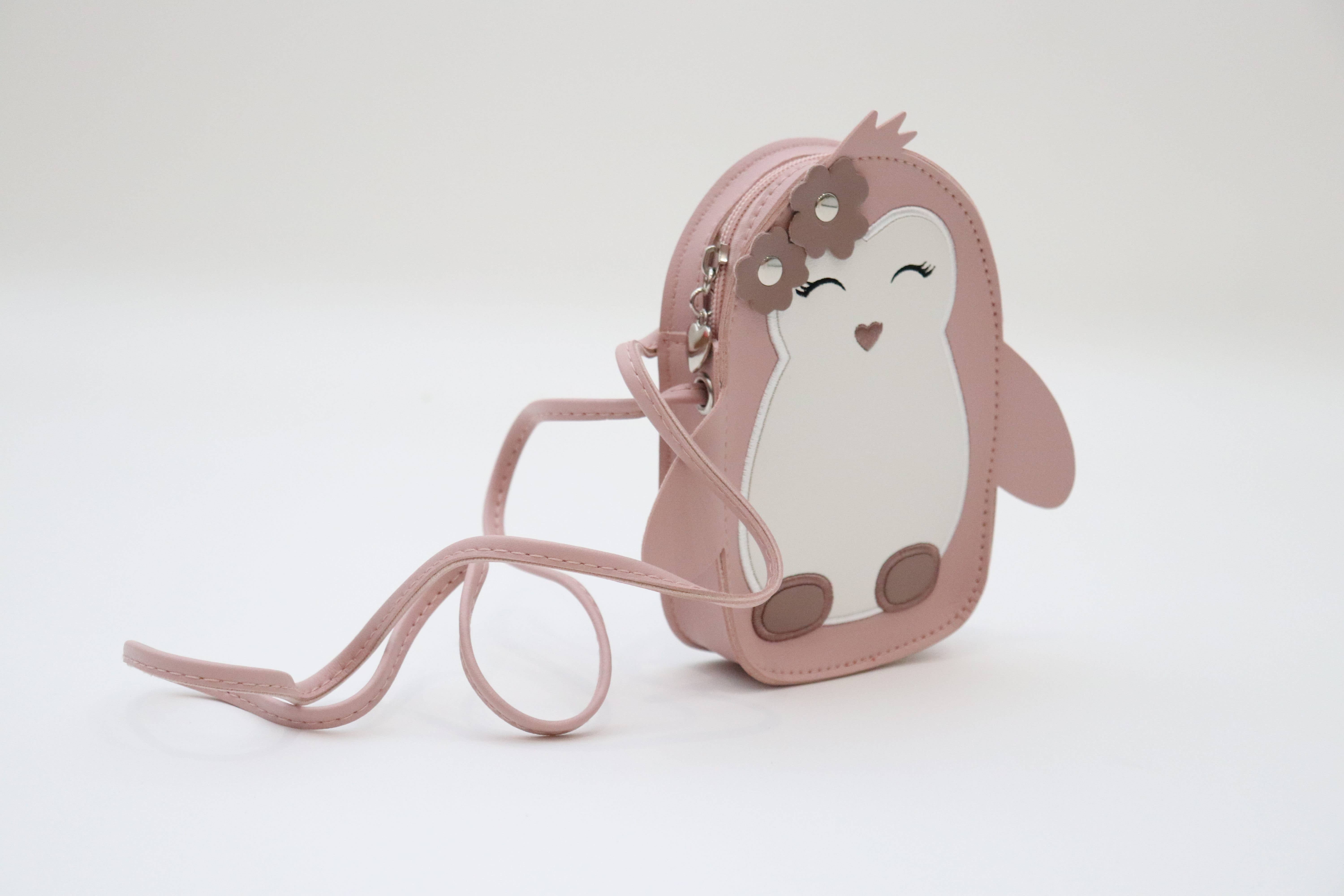 Yuko B - Vente Sac à bandoulière – enfant - Sac bandoulière Litchi - L'adorable Bébé Pinguin Rose7