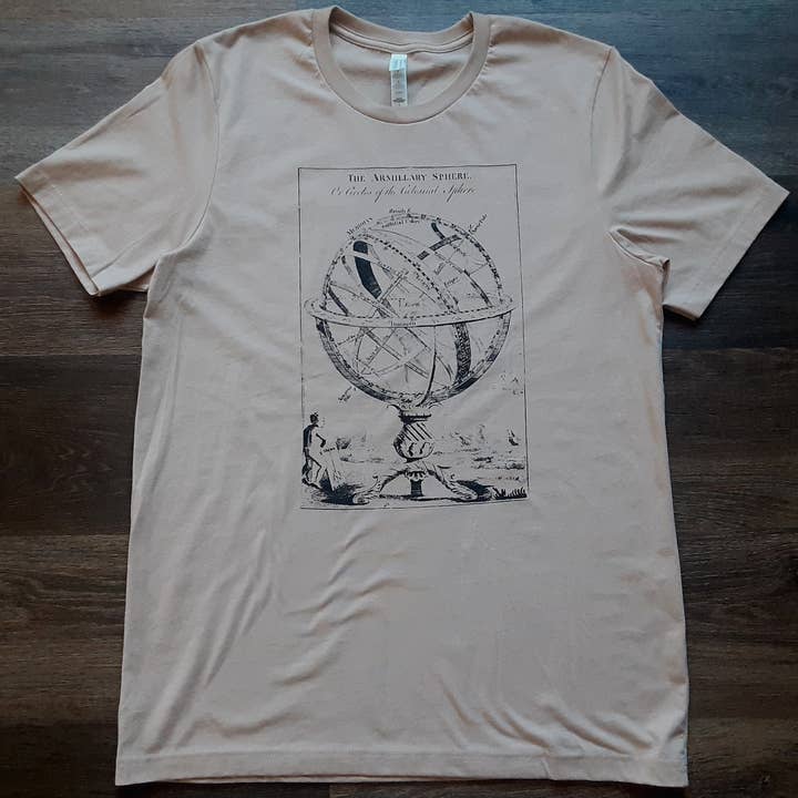 Armillary Sphere Vintage Print Graphic Tee for wholesale by Haack Shack