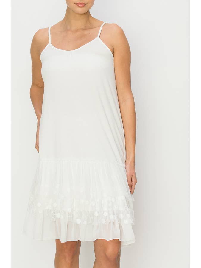 DRESS OR DRESS EXTENDER WITH LACE LAYER -4672 IVORY for wholesale on Faire1
