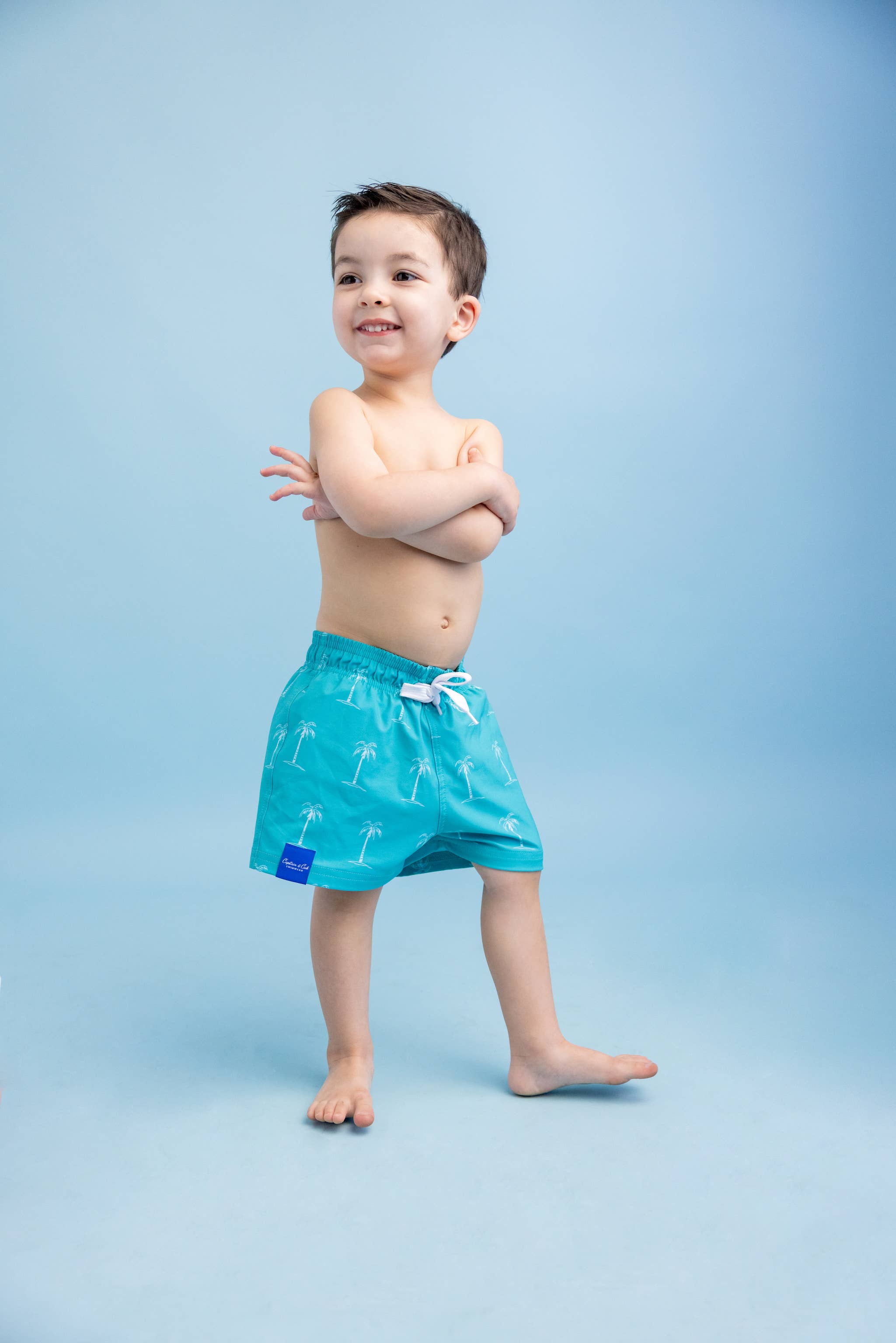 Captain and Cub - Wholesale Swim Shorts - Kids - Baby & Toddler Boy Palms Swim Trunks1
