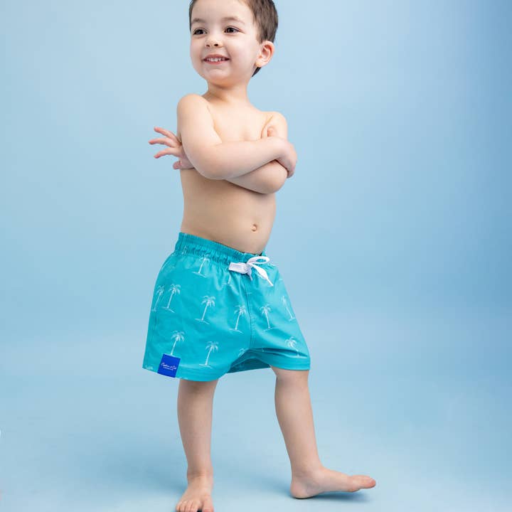 Captain and Cub - Wholesale Swim Shorts - Kids - Baby & Toddler Boy Palms Swim Trunks1