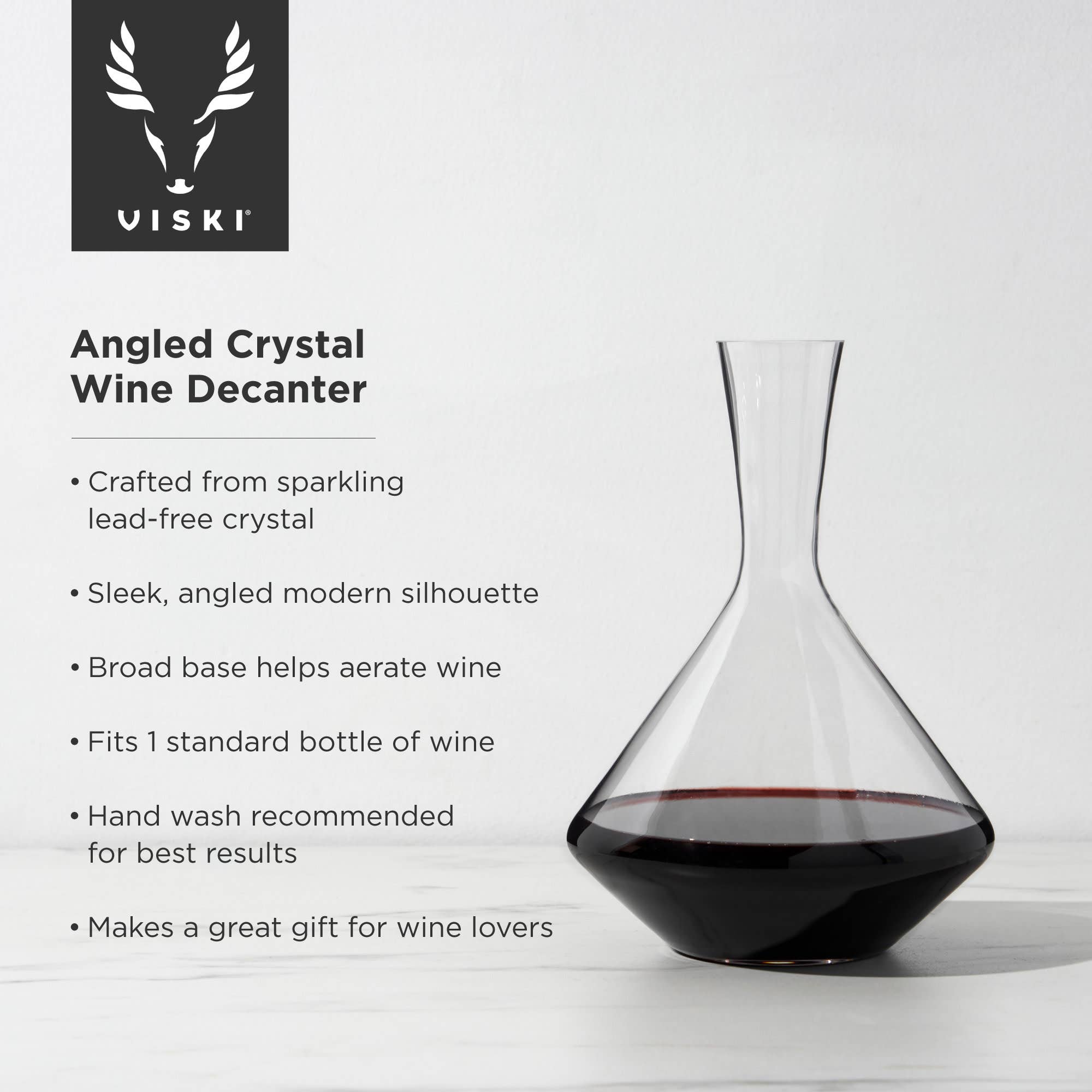 Viski - Wholesale Decanter - Raye™ Angled Crystal Wine Decanter5