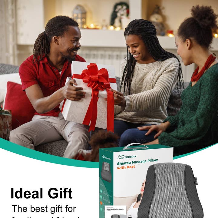 SNAILAX - Wholesale Body Massager - Shiatsu Neck Massager with Heat & Vibration, Back Neck Shoulder Massager for Pain Relief Deep Tissue, 4D Kneading Back Massage Pillow, Rechargeable Portable Massage8