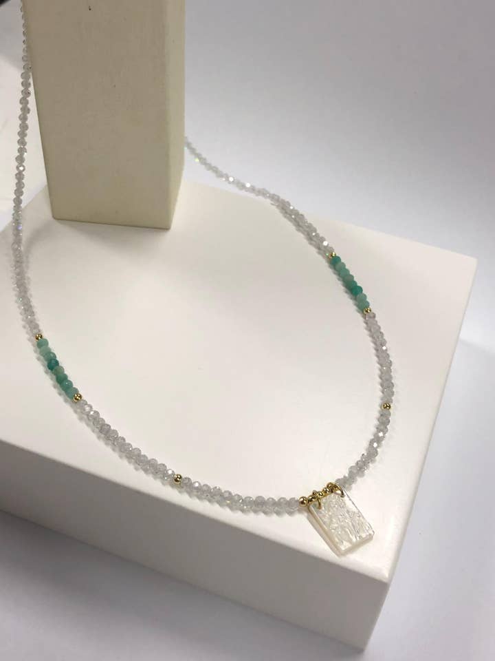 Wit & Groen Harmonie | zilveren ketting 925 voor wholesale door DEMARCA