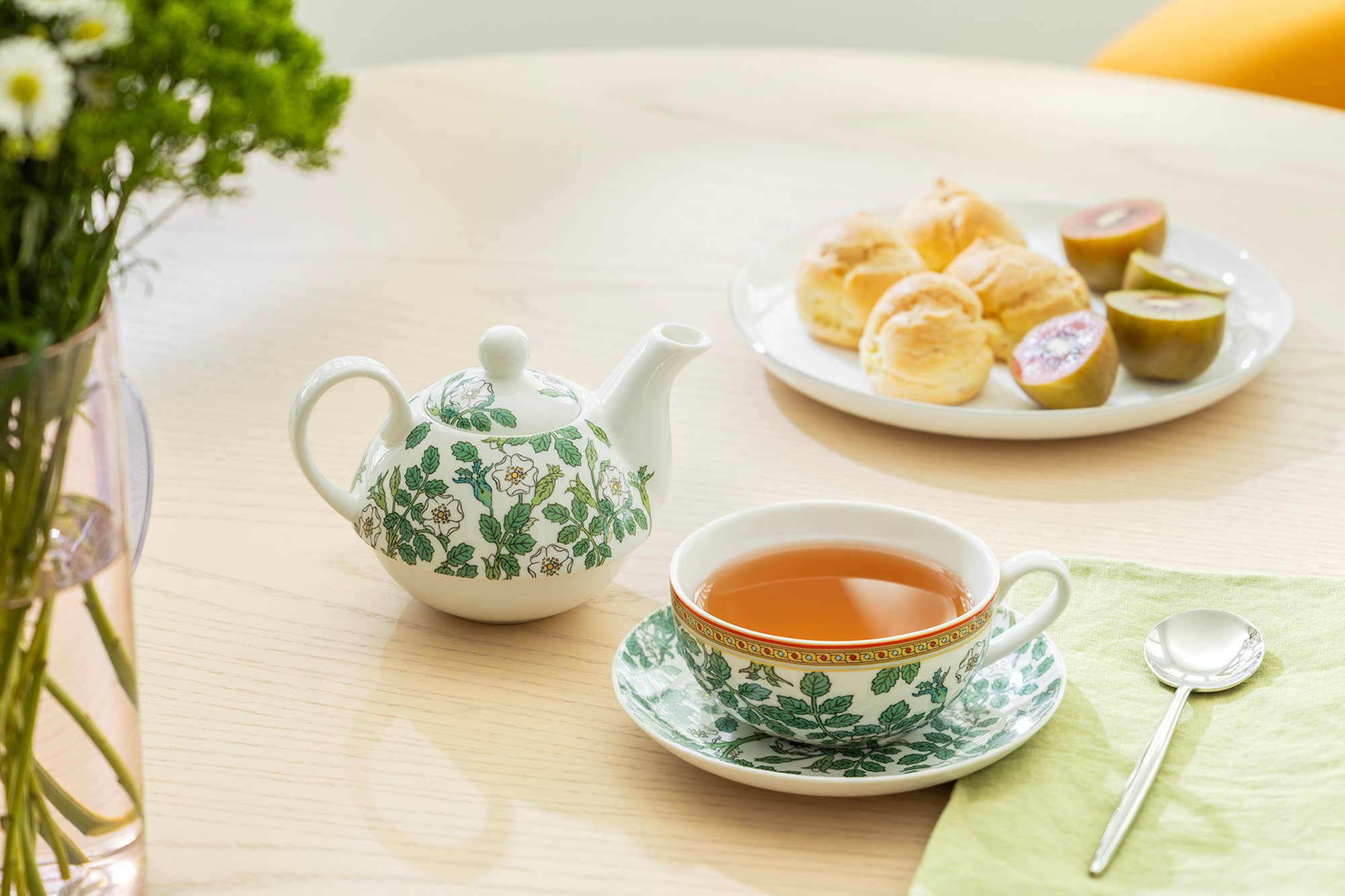 Grace Teaware - Vente Service à thé - Ensemble à thé pour une personne en porcelaine fine Gardenia Charm1