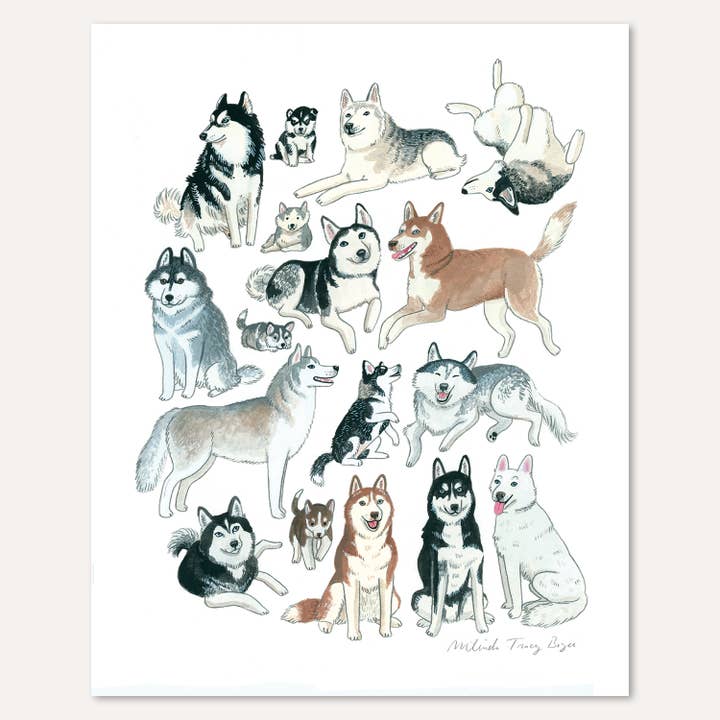 Party Mouse Studio - Wholesale Art Print - Husky Print1