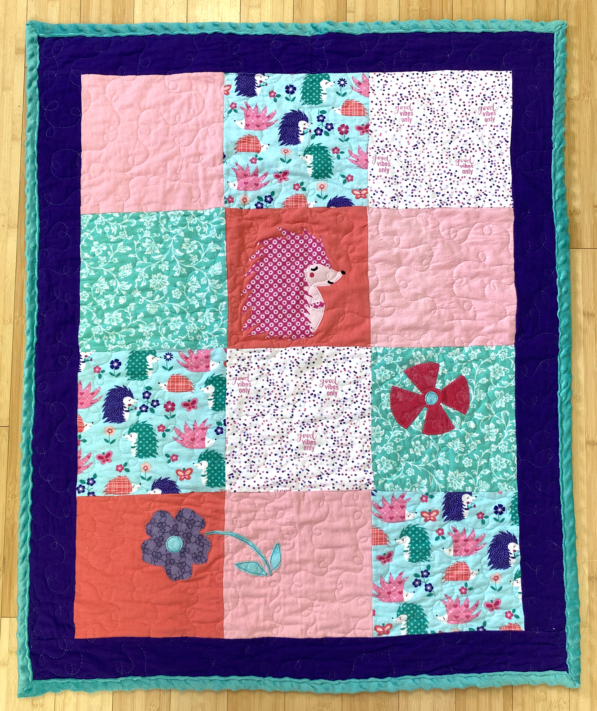 Wetona’s Handmade - Wholesale Quilt - Kids & Baby - Hedgehog Baby Quilt2