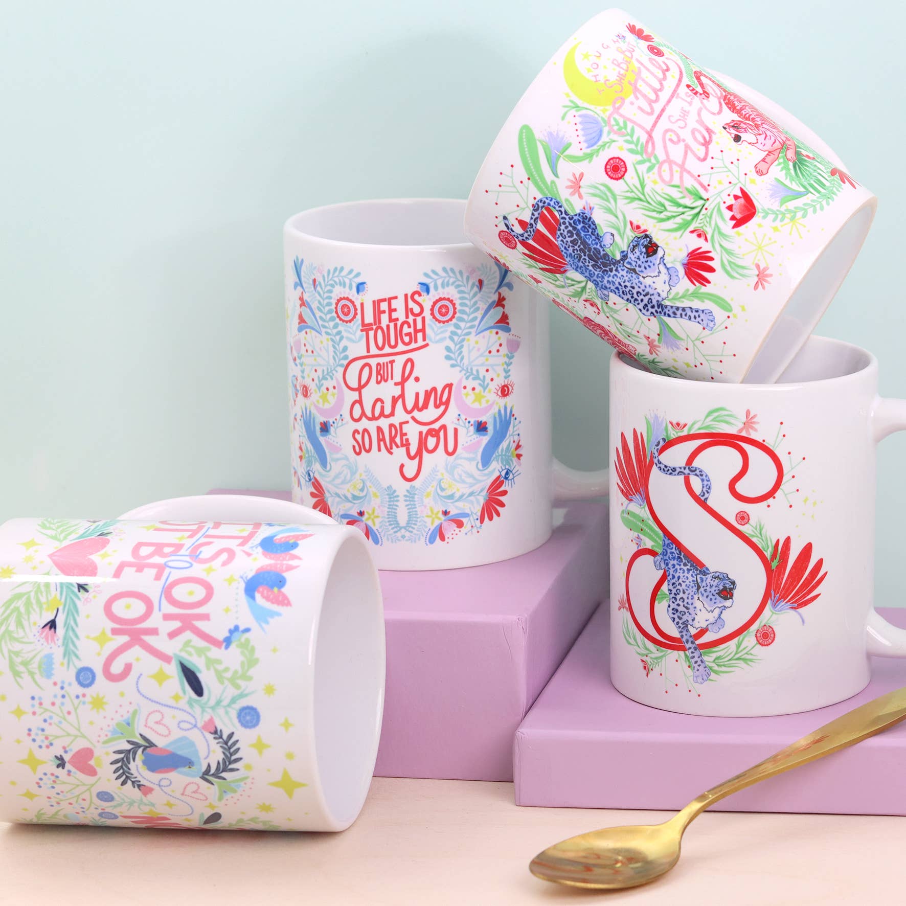 Fawn & Thistle Ltd (US Duties Paid) - Wholesale Coffee Mug - She is Fierce Tiger Mug | Shakespeare Quote Mug | Literary2