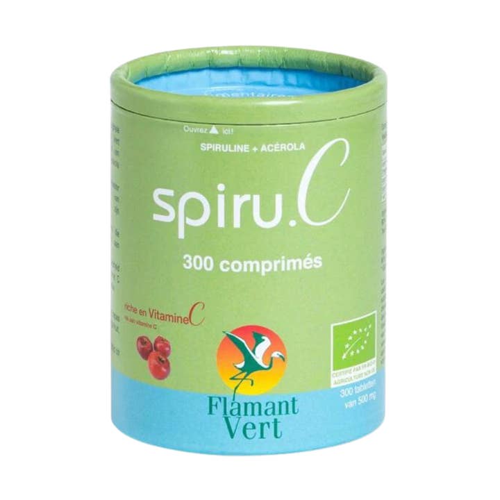 Ecohesens - Vente Supplément oral/vitamine - SpiruC (spiruline + acérola) - 300 comprimés - Flamant vert0