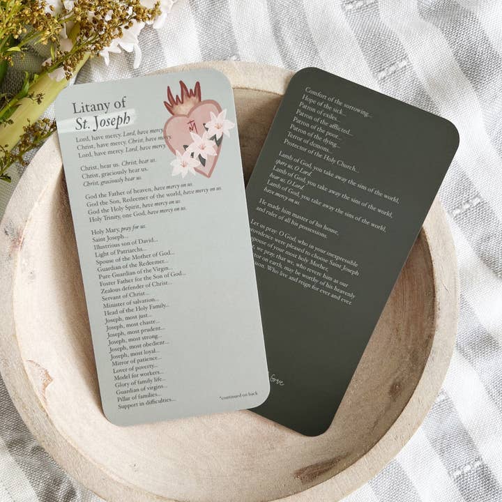 Litany of St. Joseph Prayer Card for wholesale by Abundance of Grace