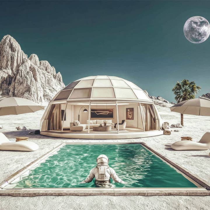 Stampa Fine Art - "Moon Oasis" - C. Malsert per la vendita all'ingrosso da parte di Atelier Contemporain