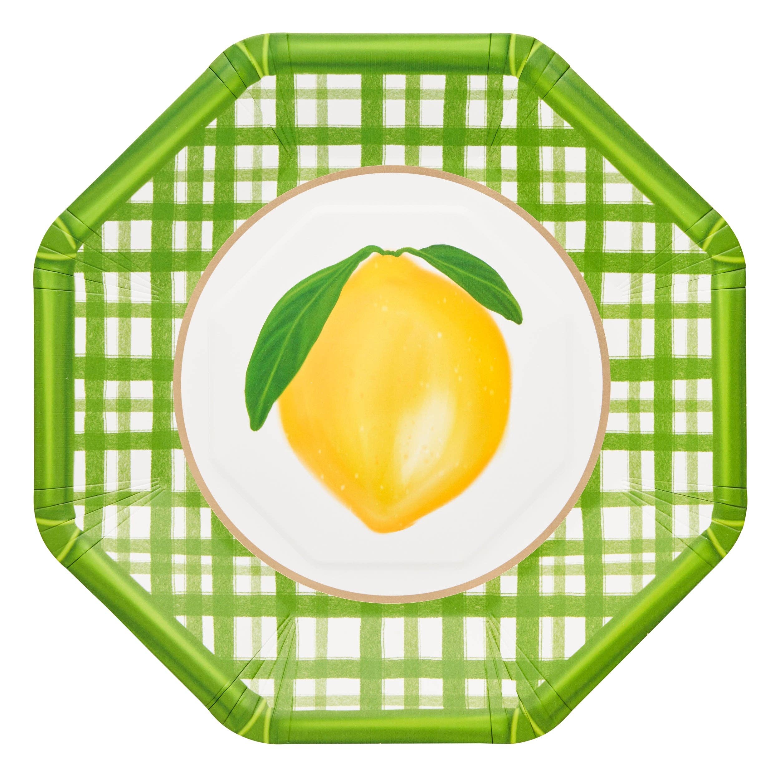 Sophistiplate - Wholesale Disposable Plate - Dinner Plate Lemon and Stem/8pk0