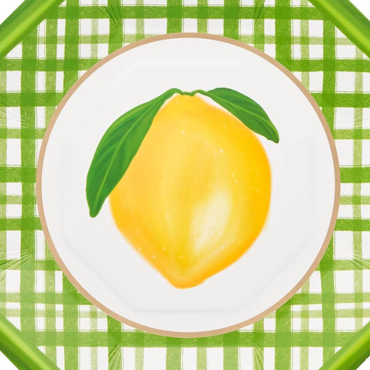 Sophistiplate - Wholesale Disposable Plate - Dinner Plate Lemon and Stem/8pk0